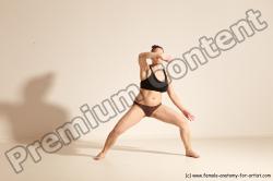 Underwear Martial art Woman White Moving poses Average long colored Dynamic poses Academic